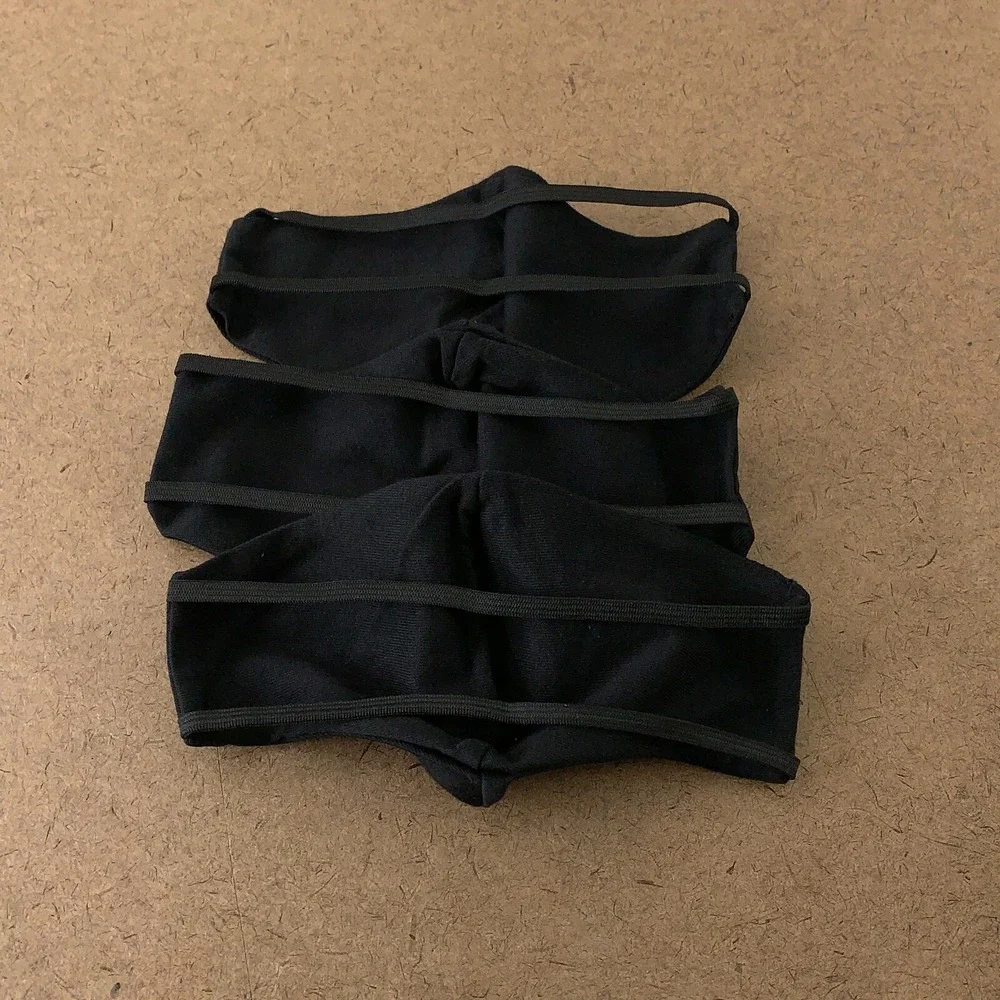 Groceries Apparel Adult One Size Black 100% Organic Cotton Face Masks 3 Pack NWT